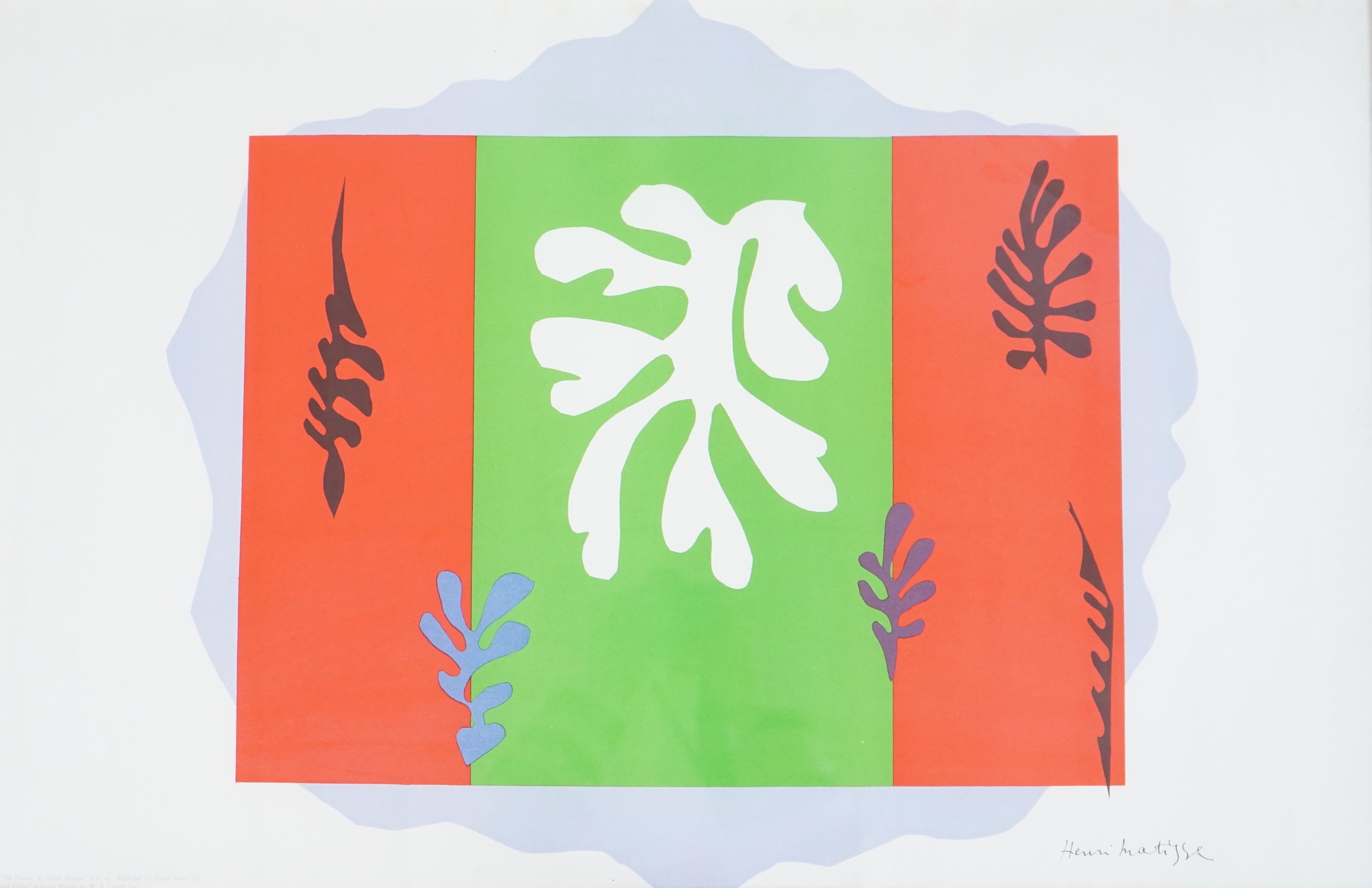 After Henri Matisse (French, 1869-1954) colour school lithograph, ‘The Dancer’, published by School Prints, Ltd., printed by W S Cowell Ltd., 48 x 75cm